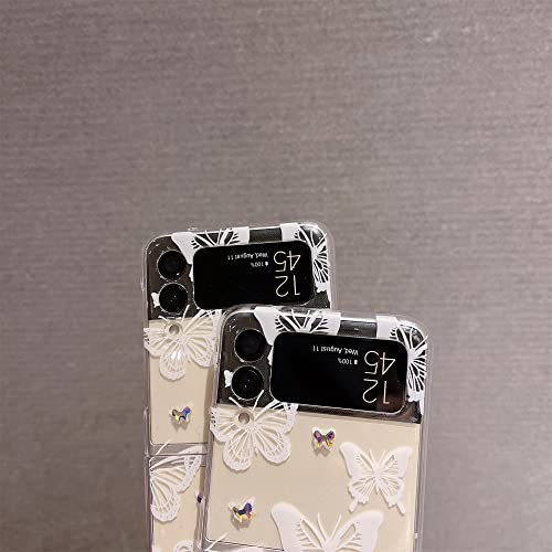 Coque rigide papillon 3D Samsung Z Flip 4 antichoc et strass
