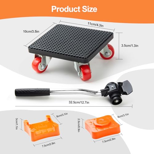 9 Stück Möbel Transportrollen Set mit Lastenheber für Umzug Schwere Möbel 400KG Rollen für Möbelheber,360 Grad drehbar RadsMöbelrollen Schwerlast mit möbelroller transportroller