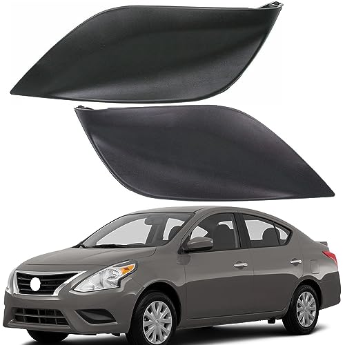 Image of Pair Fog Light Covers Compatible With Nissan Versa 2015-2019 | Insert Grille Bezel RH LH Replaces NI1039133 NI1038133 622566W80A 622576W80B
