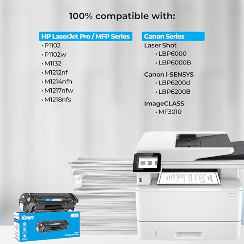Image of FOXIN FTC 925 Black Laser Toner Cartridge for HP & CANON Printers - Canon LBP 6030W, 6030B, 6000, 6000B, 6020, 6020B, 6018B, MF3010 | HP P1102, P1102w, M1132 MFP, M1212nf, M1214nfh, M1217nfw, M1218nfs