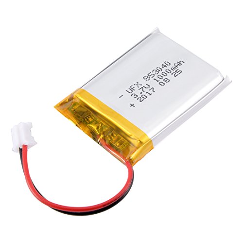 uxcell Power Supply DC 3.7V 1000mAh 853040 Li-ion Rechargeable Lithium Polymer Li-Po Battery