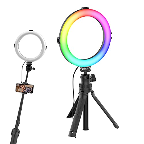 Lampe annulaire K9 RGB VIJIM éclairage LED multicolore 10 couleurs avec trépied et support téléphone