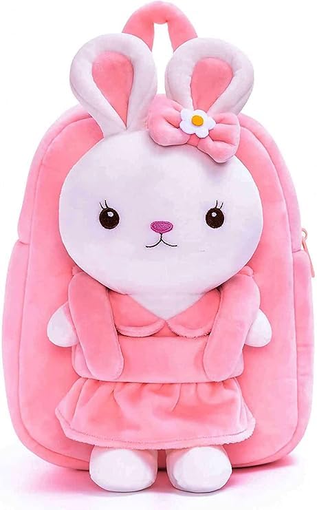 Shivisha Kids Soft Animal Cartoon Travelling School Bag Soft Plush Standard 1 Compartment Backpack Boys Girls For 2 To 5 Years Boys/Girls Nursery,Preschool(Fullbodypink Rabbit) Full Size,10 Litre-image-45