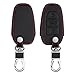 Produktbild kwmobile Autoschlüssel Kunstleder Hülle kompatibel mit Peugeot Citroen 3-Tasten Smartkey Autoschlüssel (nur Keyless Go) - Schlüsselhülle in Schwarz