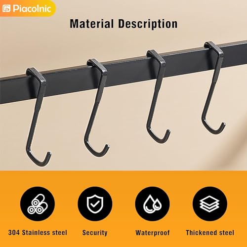 Image of Boniry 4 Pcs Stainless Steel Over-The-Door Hooks - Heavy Duty S-Shaped Hangers for Clothes and Cabinet Organization - No Drilling Needed