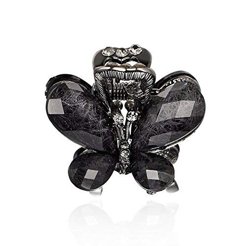 CHIMERA Metal Hair Claw Crystal Clips Butterfly Jeweled Hair Clamp for Girls Women Gray