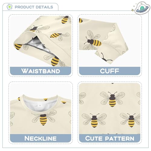 JUNZAN Cartoon Cute Bees Little Girls Hoodie Sweatshirt Fleece Hoodie for Boys Camping 4T3