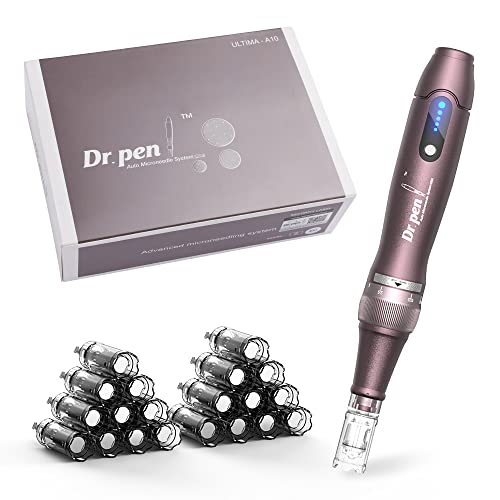 Dr.Pen - Bolígrafo inalámbrico profesional A10 con 22 cartuchos de repuesto ajustables de microagujas Derma Pen para el cuidado de la piel EM4801KIT-US