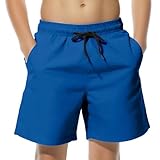 Kids Beach Shorts Loose Elastic Waist Summer Casual Swim Shorts with Inner & Pockets for 6-14 Years