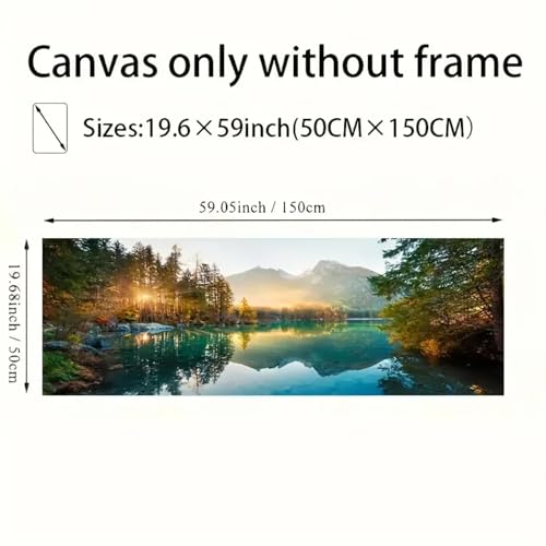 Art mural lever du soleil moderne grand format 40x120cm pour chambre - 5