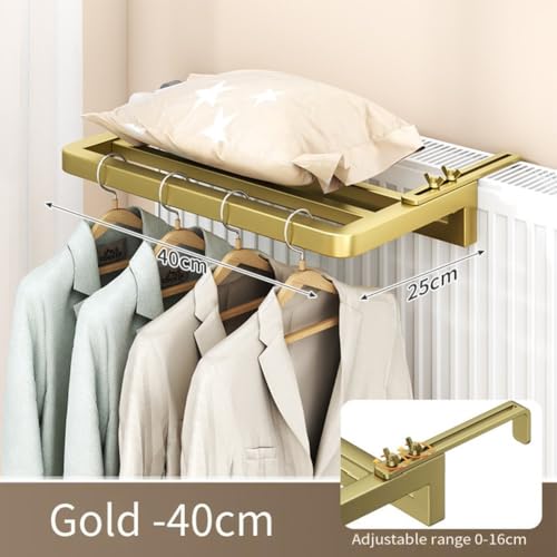 Séchoir de radiateur compact 40 cm doré idéal petits espaces