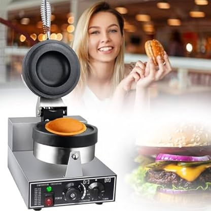 Eastnmythet Antihaft-Burgermaschine, Heim- und Gewerbe-Eiswaffel-Bäckermaschine, 1200 W Burger-Maker-Presse, Burger-Maker-Form, 10,2 cm,220V