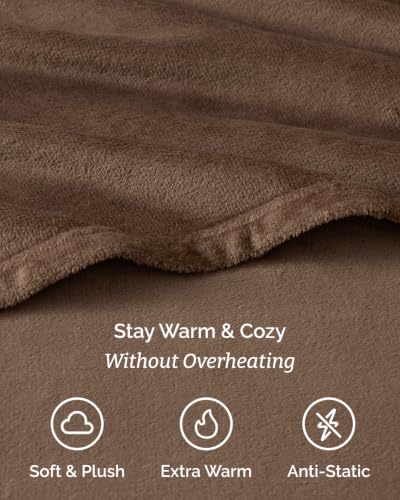 Image of Fleece Sheets Cal King Size Set - 4-Piece Velvet Flannel Sheet Set - Brown