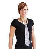 Oblique-Unique® Pailletten Glitzer Krawatte Schlips - Party Fasching Karneval (Silber)