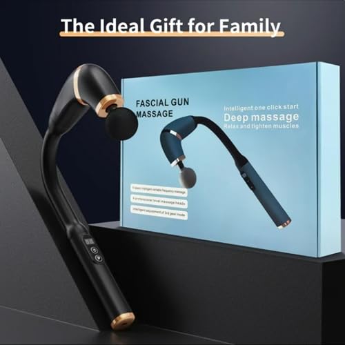 Image of Portable Fascial Gun Body Massager With Handle 4 Professional leval massage heads, Pack Of 1, Black