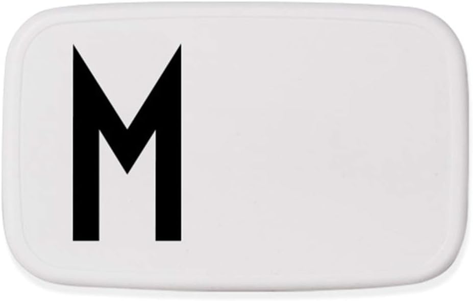 Design LettersPersonal Lunch Box (White) ? M ? BPA and BPS From A-Z, Ideal for school or work, Easy to open, For adults & kids, Dishwasher & Microwave safe, 154 g, L: 18 x H: 6,5 x W: 11cm