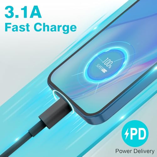 USB C Kabel [ 2Stück 1M] für iPhone 17/16/15, Typ-C-Ladekabel （Schwarz） – Ansicht 4