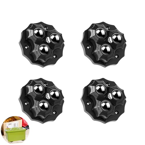 Image of Wheels for Furniture, Caster Wheels Set of 4, Castors Set of 4, Heavy-Duty Self-Adhesive 360° Furniture, for Moving, Tables, Sofas, Cabinets(Black)