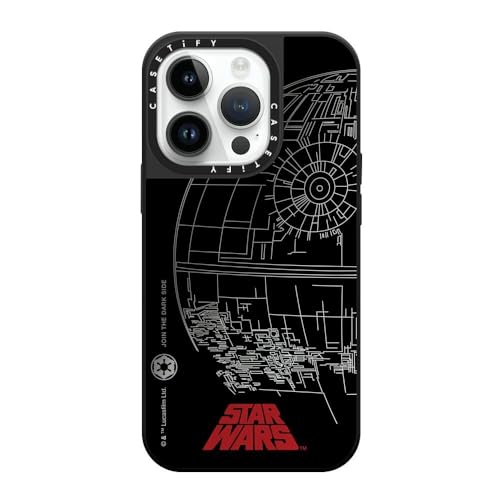 Coque Étoile de la Mort iPhone 14 Pro CASETiFY miroir argent compatible MagSafe