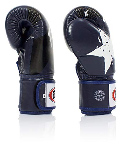 Image of Fairtex Muay Thai Style Sparring Gloves, Blue /Black, 12-Ounce