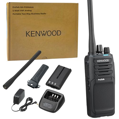 KENWOOD ProTalk NX-P1200AVK Two-Way Business Radio 5W VHF 64 Channels 15 HR Battery Construction & Warehouse Ready Rugged MIL-STD 810 IP55 Upgradable to Digital