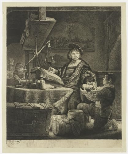 Lienzo Jan Uytenbogaert de Rembrandt para decoración de paredes en formato de 60x90cm