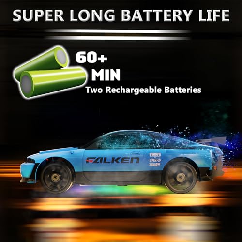 Image of Remote Control Car RC Drift Car 2.4GHz 1:24 4WD 15KM /H High Speed Racing Sport Car with LED Lights Drifting Tire Racing Sport Toy for Adults Boys Girls Kids Gift