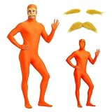 EVBOTGEE Halloween Kostüm Damen & Herren, Unisex Karnevalskostüm Orange ...