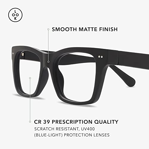 Look Optic Cosmo Reader - Stylish, Unisex, Prescription Quality Readers - Comfortable, Scratch Resistant Reading Glasses 1.00, Black #TOP2
