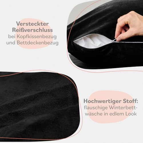 Blumtal Winterbettwäsche 200x200 cm Cashmere-Touch Plüsch – warmes Mikrofaser-Set, Oeko-TEX Zertifiziert… – Ansicht 5
