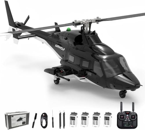 YU Xiang F02S Air-Wolf GPS RC Helicopter with Telemetry Transmitter & Optical Flow Radar, 1/34 Scale 8CH One-Key Return RC Helicopter with Dual Brushless Motors & Metal Servo for Pro Pliot - RTF