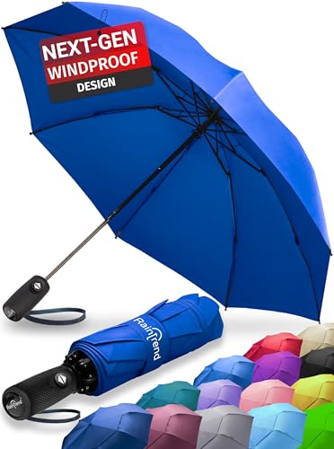 Umbrellas for Rain Windproof Automatic Inverted Travel Umbrella with Large Canopy Durable Lightweight 12 oz & Compact Folding Fits Car & Backpack Portable Rain Umbrella for Men & Women (Navy)