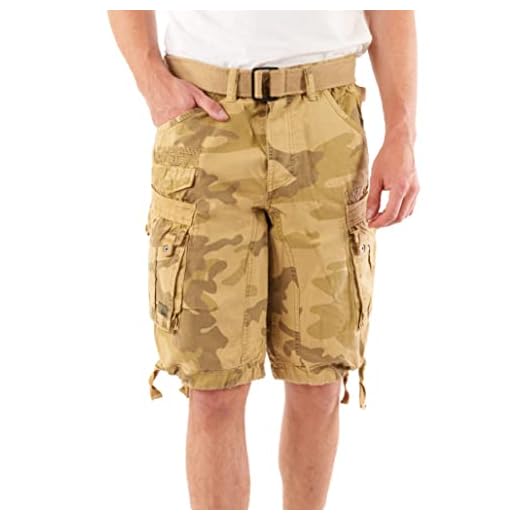 Geographical Norway Herren Cargo Short People (M, Beige Camo)