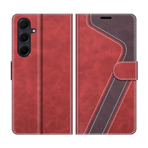 MOBESV Phone Cover For Samsung Galaxy A35 5G, Flip Wallet Case for Samsung Galaxy A35 5G Phone Case, Red/Dark Purple MOBESV Phone Cover For Samsung Galaxy A35 5G, Flip Wallet Case for Samsung Galaxy A35 5G Phone Case, Red/Dark Purple