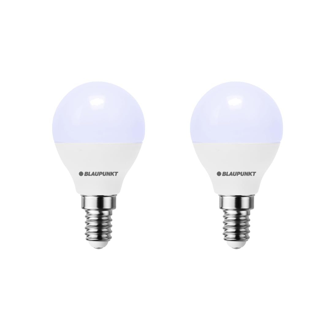 Blaupunkt E14 LED Light Bulb Golf Ball | G45 Shape Frosted | 6W Replaces 50W | 510 Lumens | 6000K Cool White | E14 Screw Base | Non‑Dimmable | High‑Quality E14 LED Set – Pack of 2