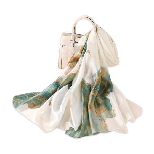 LumiSyne Bufandas De Seda Suave Para Mujer Pintura De Tinta Artística Estampado Floral Elegante Estolas Fulares Largas Chal De Playa Durante Toda La Temporada