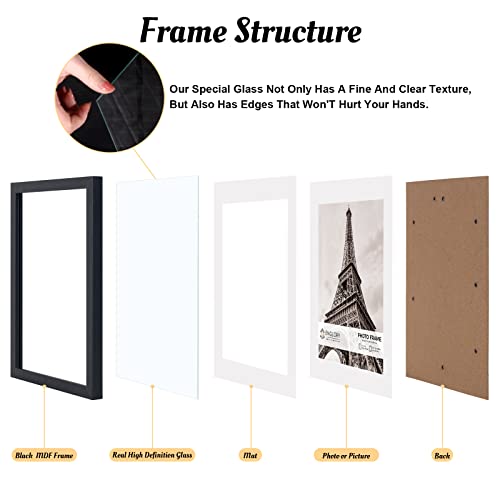 Englory 8X10 Picture Frame Set Of 3, Made Of High Definition Real Glass, Display 5X7 With Mat Or 8X10 Without Mat, Photo Frames For Wall Mounting Or Table Top Display #TOP1