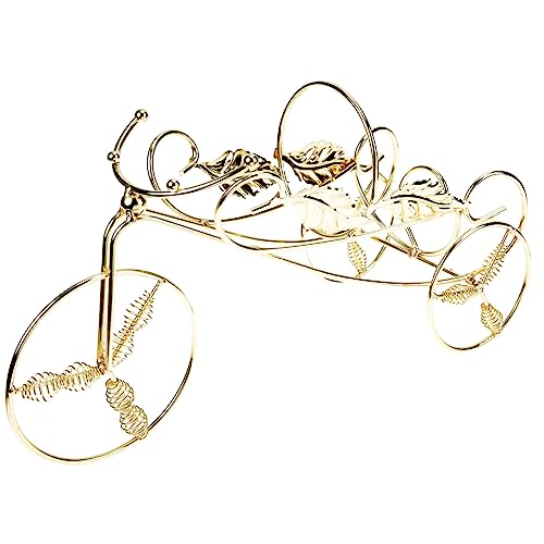 WOONEKY Iron Vintage Tricycle Shape Wine Bottle Holder Hotel Decor Single Wine Bottle Holder Cabinet Adornment