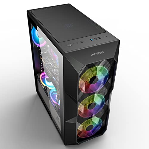 Image of Ant Esports ICE- 300 Mesh V2 Mid-Tower Computer Case /Gaming Cabinet - Black | Support ATX, Micro-ATX