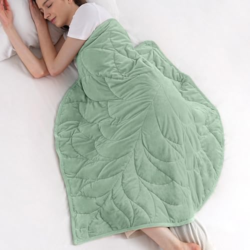 Image of Kaisa Weighted Blanket for Adults 5lbs 41 inch x 53 inch, Cozy Luxury Crystal Velvet Small Weighted Lap Blanket,All-Season Blanket, Machine Washable, Sage Green