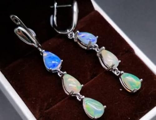 Natural Ethiopian Pear Opal 925 Sterling Silver Clip On Earring Wedding Gift Jewelry For Someone Special #TOP3