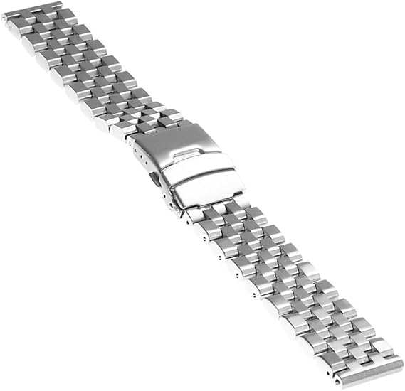 Image of Kai Tian Stainless Steel Watch Band 20 21 22 24 26 18mm for Men Women Solid Watch Bracelet Strap with Deployment Double Lock Black Silver Blue Grey Rose gold