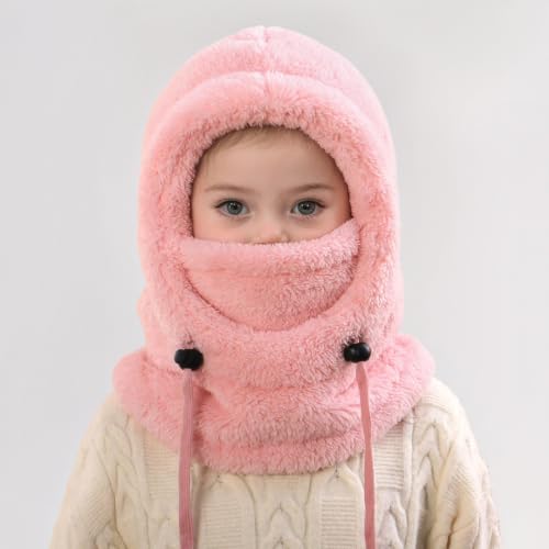 Toddler Kids Balaclava Winter Ski Mask Warm 3 in 1 Neck Warmer Hats Pink - image 2