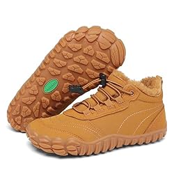 Botas de Nieve Niño Barefoot Zapatillas Niña Cómod...: Punta ancha que permite que los dedos de los niños se estiren y relajen de forma natural. Diseño de suela Zero Drop, suave y delgada, que permite que los niños sientan mejor el suelo al caminar y trepar, mejorando su equilibrio. Además, gracias al di...