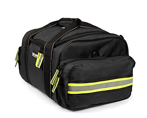 Scherber Fully-Stocked Premium First Responder Bag | Large Professional EMT/EMS Trauma & Bleeding Medical Kit | CAT Tourniquet, HyFin Vent Chest Seal, Israeli Bandage & 250+ First Aid Supplies - Black