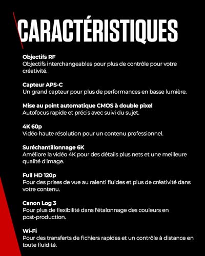 Canon EOS R50 V + RF-S 14-30mm F4-6.3 is STM PZ - Appareil pour Le Vlog Compatible avec l'Objectif Canon RF | Matériel pour Créateurs de Contenu | Vlog et Voyage | Connexion Bluetooth