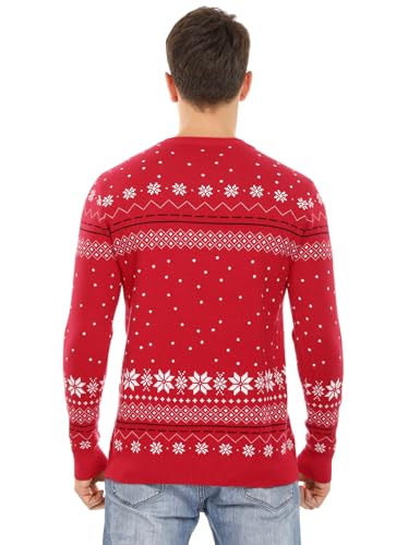 Image of Aiboria Matching Family Ugly Christmas Reindeer Snowflakes Sweater Pullover for Women /Men /Boys /Girls