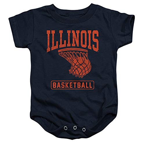 Image of University of Illinois Official Fighting Illini Basketball Unisex Infant Snap Suit for Baby,Navy, 6 Months