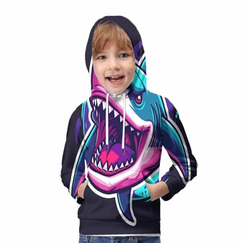 Sweat requin 3D pull ado 8-10 ans hoodie hiver avec poche kangourou
