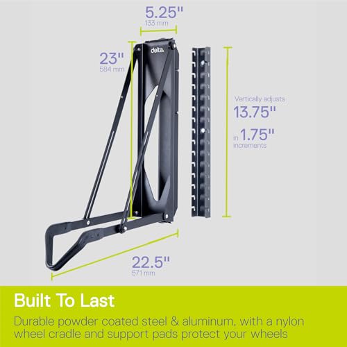 Image of Pivot Bike Storage Rack by Delta Cycle - Bike Rack Garage Wall Mount Swivels to Save Space - No Lifting Required Vertical Bike Rack - Indoor Bike Storage Wall Hanger Holds Up to 100 lbs